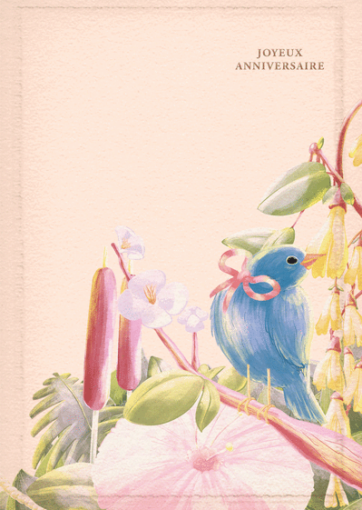 Carte Joyeux Anniversaire Oiseau Bleu : Envoyer une Carte 